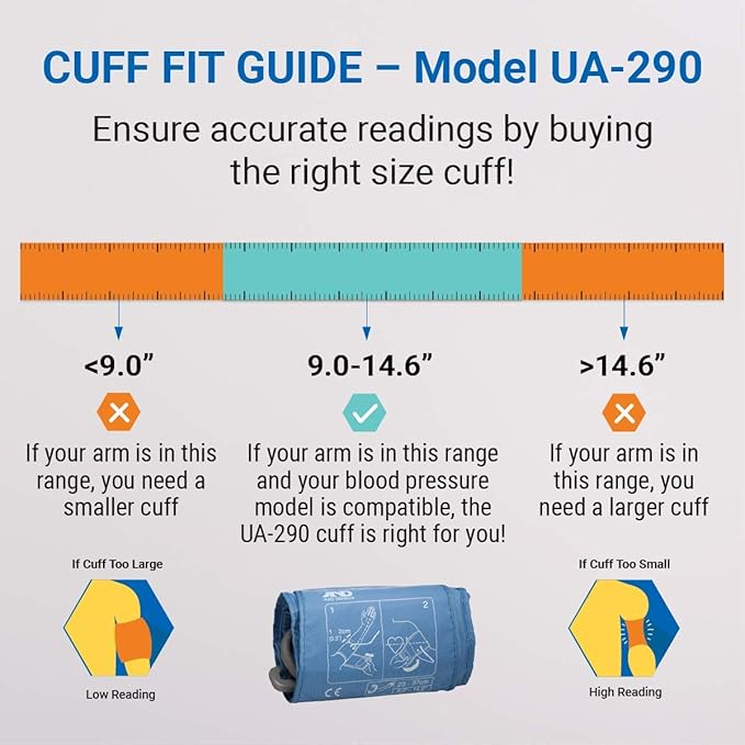 A&D Medical Medium Replacement Cuff (UA-290) for UA-1030T and UA-767F/FAC Blood Pressure Monitors