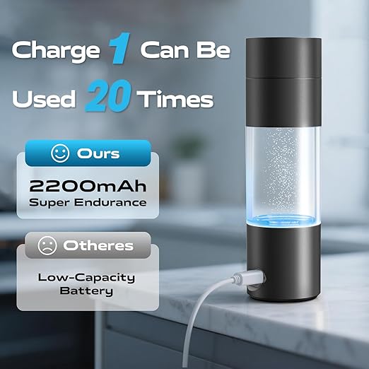 Hydrogen Water Bottle Generator,4500PPB SPE/PEM Tech -Electrolysis Water Ionizer -11.3 OZ Hydro Water Bottle, Portable Rich Hydrogen Water Machine, Health Gifts for Husband, Wife,Family,Friend,Travel