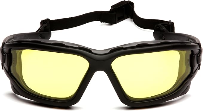 PYRAMEX I-Force Sporty Dual Pane Anti-Fog Goggle, Black Frame/Clear Anti-Fog Lens