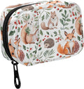 Fustylead Watercolor Cute Forest Fox Hare Hedgehog and Squirrel Animals Pill Organizer and Storage Weekly with Zipper, Removable Pill Box Portable Medicine Organizer for Vitamin Fish Oil Supplement