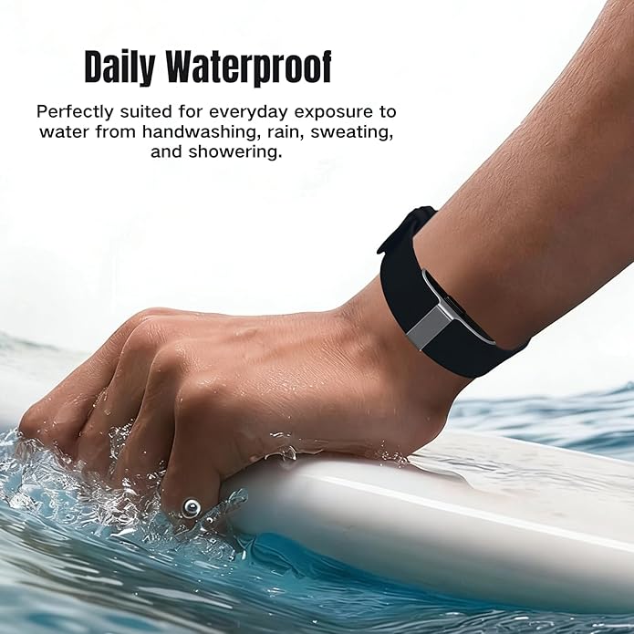 Silicone Loop Strap Compatible with Hume Health Band, Soft Silicone Replacement Band Adjustable Clasp Buckle Closure Strap Wristband for Fitness Tracker