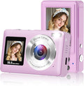 Digital Camera, 2026 Upgraded 56MP Dual Screens Camera for Selfies, 16X Zoom Small Cameras with Smile Capture 32GB SD Card, Anti Shake Compact Cameras for Boys Girls Kids Teens Adults