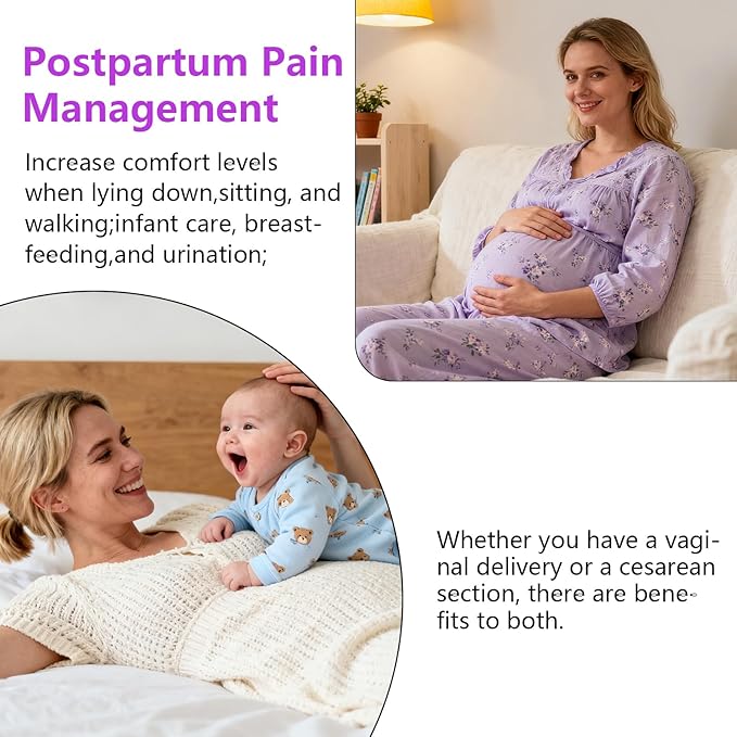 Postpartum Cold Pack, Perineal Cooling Pad Pregnancy & Hemorrhoid Pain Relief, Postpartum Ice Pack Pads with 2 Washable Sleeves (2 ice Pack+2 Fabric Cover) (Purple)