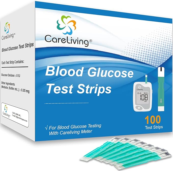 BGM101 Blood Glucose Test Strips, for Diabete Sugar Testing, 100 Count