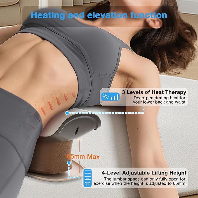 Electric Lumbar Traction Device, Electric Back Massagers Back Stretcher, Vibration Fascia pad, Used for The Waist, is a Waist pad Used After Exercising, Yoga, and Other Sports
