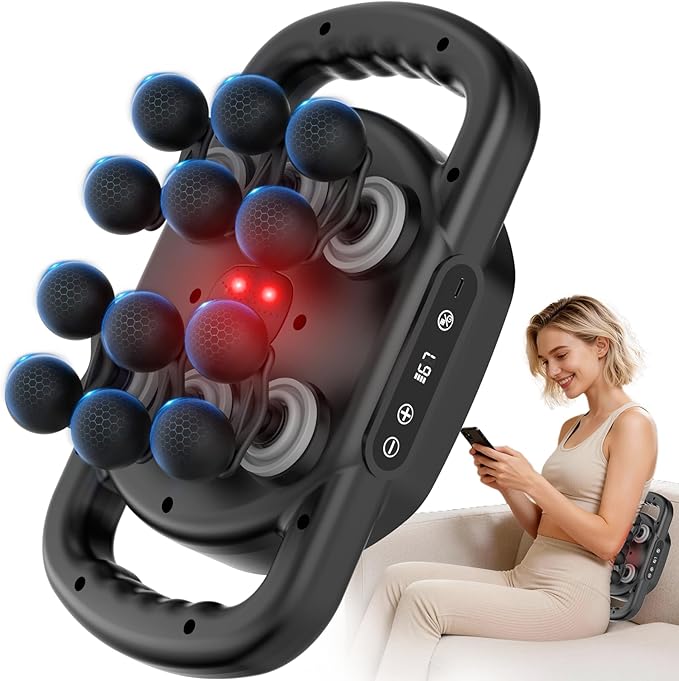 12 Head Massage Gun Deep Tissue with 9 Levels & 9 Modes,Cordless Electric Muscle Massager Tool for Back/Neck/Shoulder/Arm/Hand/Leg/Foot/Full Body Muscle Pain Relief,Ideal Gifts for Men/Women/Mum/Dad