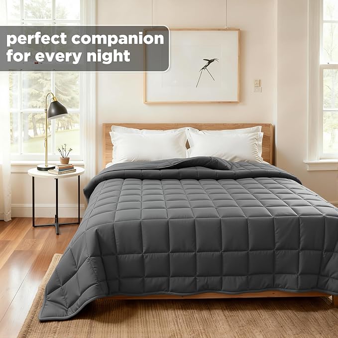 Weighted Blanket for Adults(60" x 80",20lbs) Twin Size Soft Cooling Heavy Blanket for Sleeping,Breathable Blanket with Glass Bead Perfect for 160-220 lbs,All Season,Machine Washable(Grey)