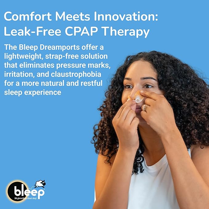Bleep Dreamports CPAP Mask Replacement, Sleep Apnea Mask, No Nasal Insertion, Skin-Friendly Tape, 32-Pack for 16 Nights, Compatible with DreamWay Connector Kit, Essential CPAP Alternative