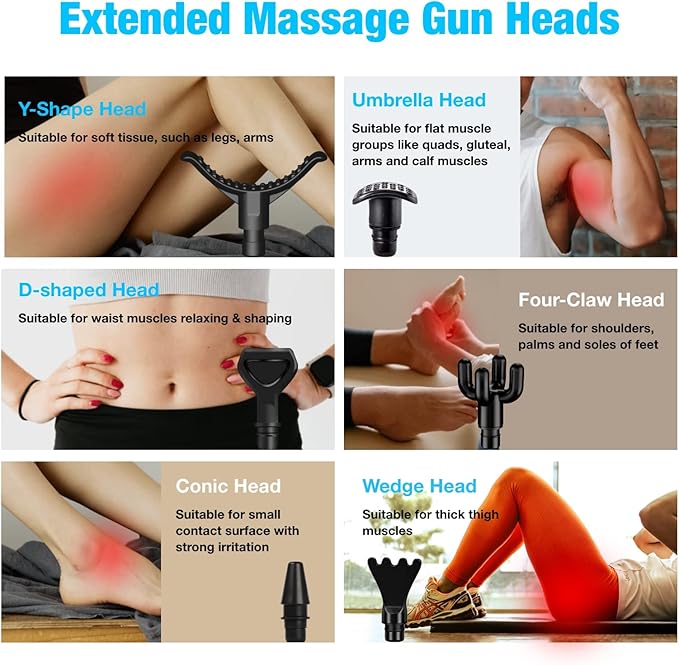 AiRelax Massage Gun Attachments for Hypervolt Go, Upgraded 15 PCS Massager Heads to Meet Different Needs for Deep Tissue Muscle Massage Gun, Plug-n-Play MassageGun Accessories Easy to Use.