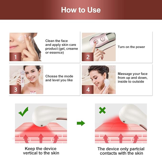 MiSMON High Frequency Facial Machine 5 in 1 Facial Massager Micro-Current Recharable Facial Frequency Device