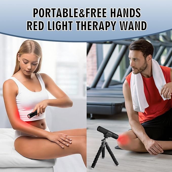 Infrared & Red Light Therapy Device,Advanced Triple-Wavelength Technology Heldhold Red Light Therapy Torch for Body Face Neck Knee Hand Back Pain Relief(Black)