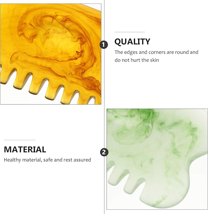 Healifty 6pcs Multifunctional Gua Sha Scraping Comb Scalp Massager Massage Tool for Head Legs and Muscle Relaxation Improves Relieves Stress and Pain
