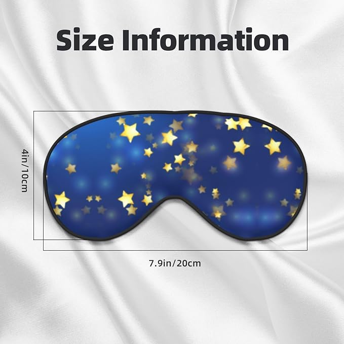 Gold Glamour Stars Sleep Mask Eye Mask with Adjustable Strap Eye Sleep Shade Cover Blocks Light for Women Men Airplane Travel Nap