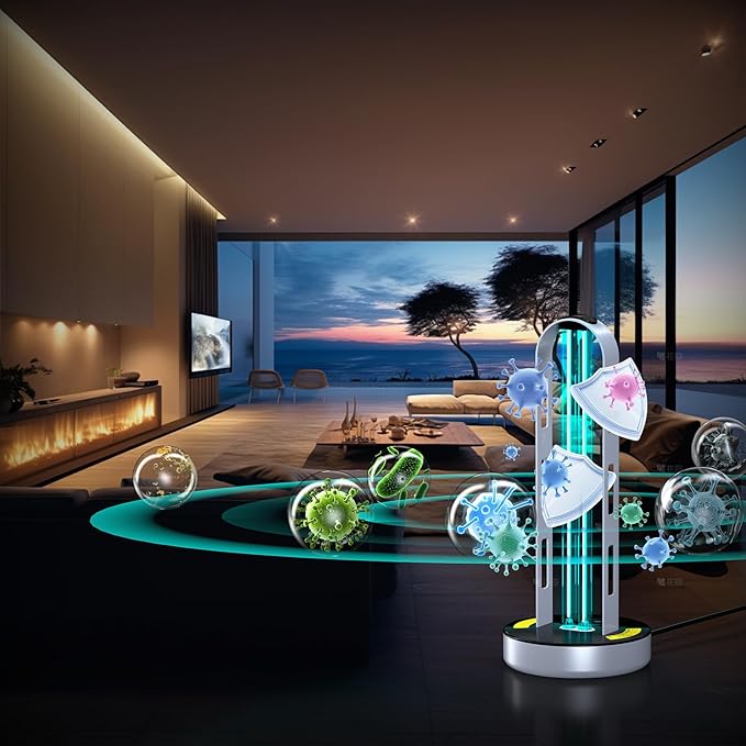 UV Light Sanitizer, Ultraviolet Lamp with Remote Control, UV Lamp with Motion Sensor,3 Speed Timings for Home, Room & Kitchen