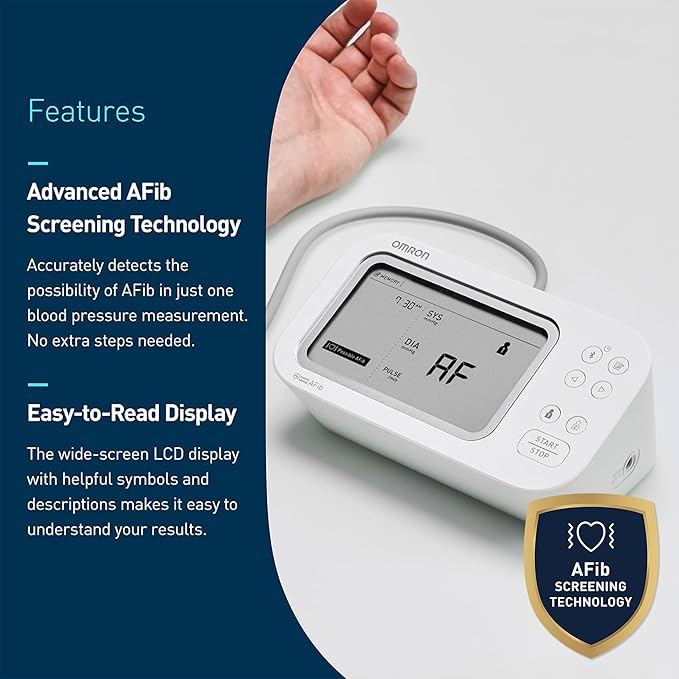 OMRON Gold Blood Pressure Monitor for Home Use & Upper Arm Blood Pressure Cuff - #1 Doctor & Pharmacist Recommended Brand - Clinically Validated - AFib Detection - Connect App