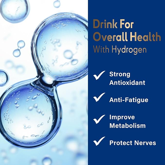 H2 Molecular Hydrogen Water Tablets - 120ct Magnesium Supplement for Brain Health & Focus