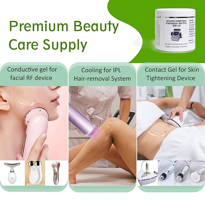 RF Conductive Gel with Hyaluronic Acid for Microcurrent Face Device, Radio Frequency Gel for Body Skin Tightening Machine, Hydrating Skin Cooling Cream for IPL Hair Removal, 260ml Jar