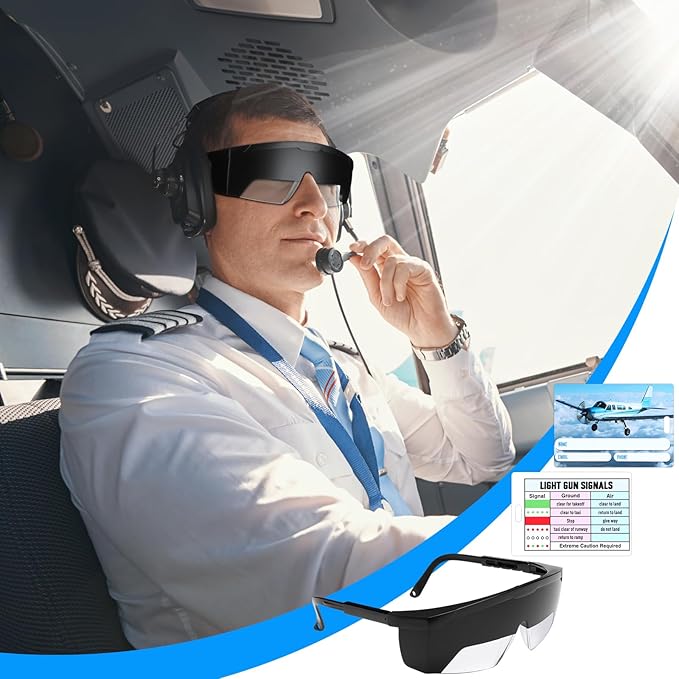 2 Set Aviation Flight Training Glasses Adjustable View Limiting Goggles Device, Tag Light Gun Signal(Clear, Black)