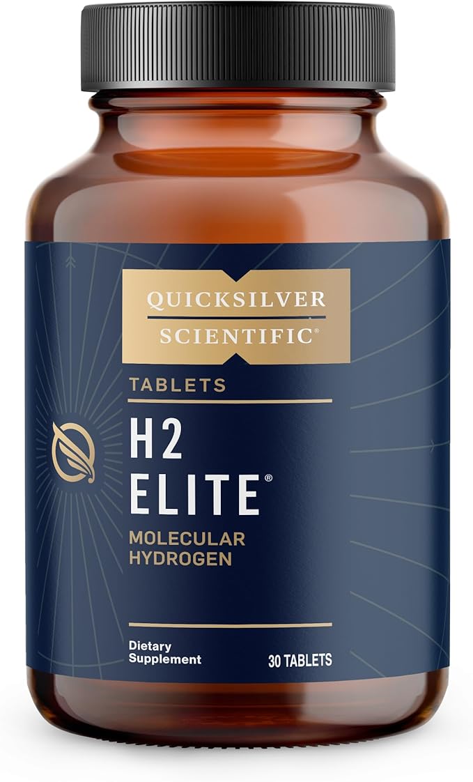 Quicksilver Scientific H2 Elite - Molecular Hydrogen for Energy + Metabolism Support, Water Tablets Perfect for Open Containers - Magnesium Malate Drink Additive (30 Molecular Hydrogen Tablets)