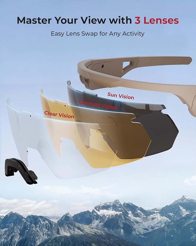 ONNAIS Shooting Glasses with Earplugs - ANSI Z87.1+ Safety Glasses with Detachable NRR 32dB Earplugs, Gifts for Men and Women