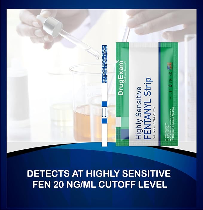 50 Pack - DrugExam Urine Drug Test Testing Strip. Testing for FYN 20 ng/mL. Highly Sensitive, Instant Results. Made in USA. (50)