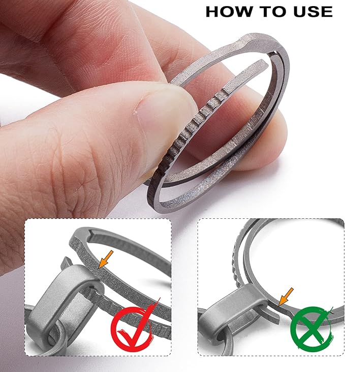 TISUR Portable Pill Cases Titanium Pill Holder+TISUR Carabiner Keychain Ring