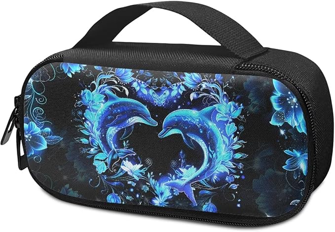 Dolphin Floral Portable Insulin Cooler Travel Case, Insulated Diabetic Bag, Medication Cooler Bag for Insulin Pens and Blood Glucose Monitor Supplies, Easyto Use