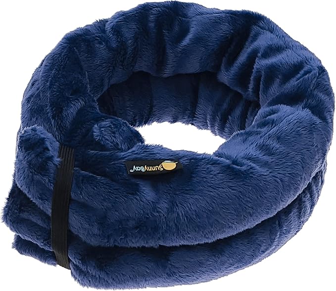 SunnyBay Microwave Heating Pad, Microwavable Heated Neck and Shoulder Wrap, Multipurpose Moist Hot/Cool 2.5lb Bean Bag Pack with Plush Cover and Elastic Fastener,26x5 Inches, Regular, Blue