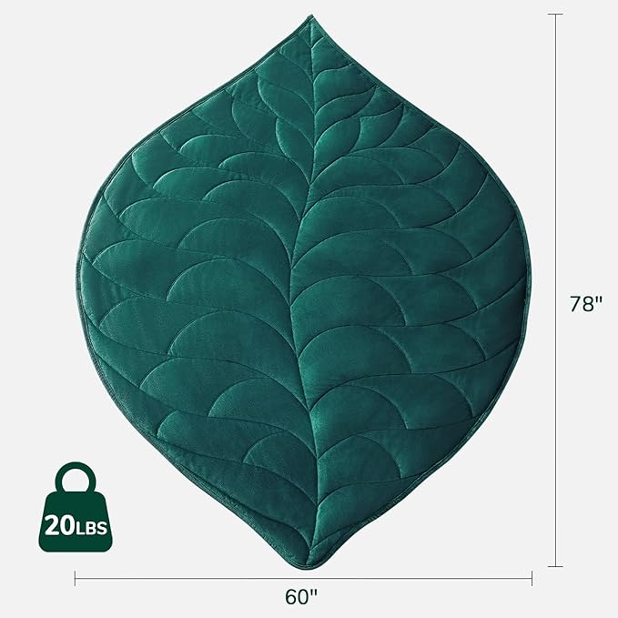 Kaisa Weighted Blanket for Adults (20 lbs,60" x 78"), Soft Heavy Blanket Machine Washable, Queen Size Weighted Blankets with Glass Beads for Couch and Bed, Green