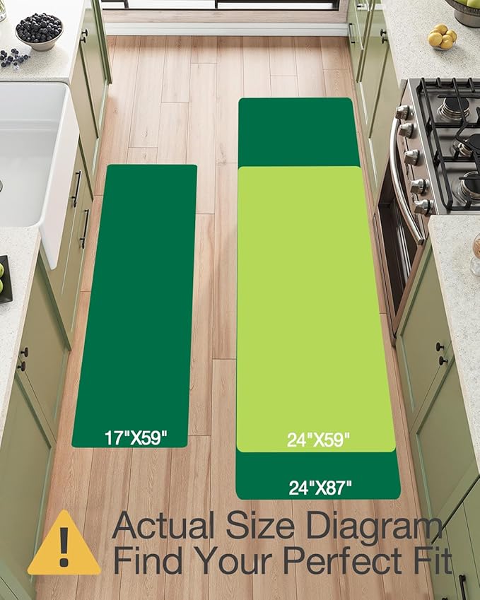 LUMI Kitchen Mat Anti Fatigue Cushioned, Memory Foam Padded Standing Rug Washable, Non Slip Comfort Floor Runner for Home, Sink, Laundry, Office, 24"x59", Taupe