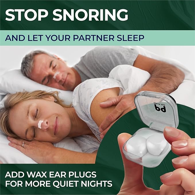 Peace&Quiet PQ 40 Nasal Strips for Snoring, Nasal Stripes for Sports & Sleeping - Nose Strips for Congestion Relief, Snore Reducing Aids - Improve Sleep, Reduce Snoring | White (Mint Aroma)