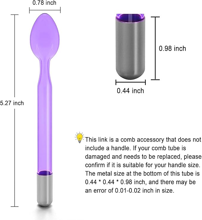 Electrode Wand Glass Tube Electrodes Spare Parts for Facial Machine Salon Spa Equipment Elitzia ETJX006 (Spoon)