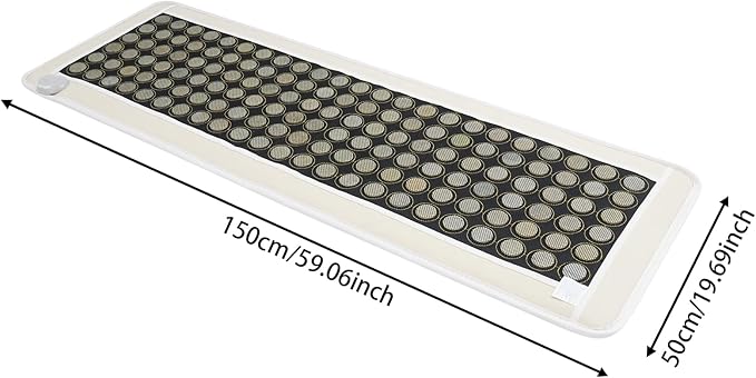 20 x 59 Inch Infrared Heating Pads for Full Back, 138 Pieces Natural Jade Electric Heating Pad for Back Neck Shoulder Fast Pain Relief (White)
