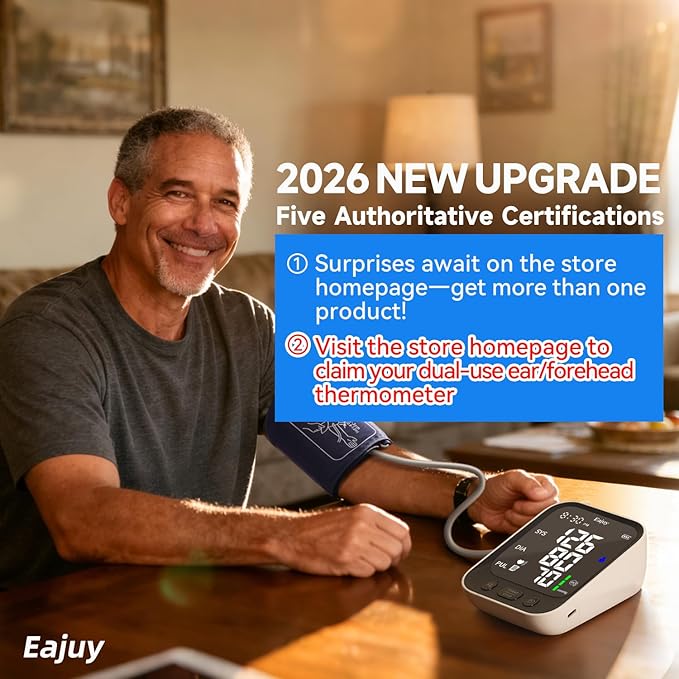 Blood Pressure Monitor【2026 New Upgrade】 Accurate Upper Arm Blood Pressure Cuff for Home Use,Automatic Digital BP Monitors with Wide Range Cuff，Adjustable Large BP Cuff(8.6"-16.5"),2 * 199 Memory