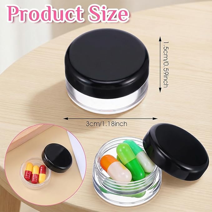 Small Pill Organizer Box, 8 Pcs Travel Pill Case Holder Portable Daily Mini Pills Container BPA Free Pocket Pills Medicines Storage Container for Pocket Purse Briefcase Medicines Storage Box