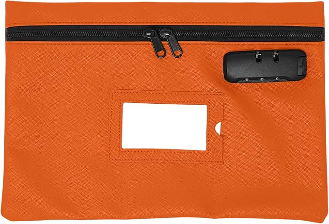Medicine Bag with Lock | 12x8 Inch Med Bag | Medication Bag for Traveling | Small Medication Travel Bag | Kids Medicine Bag | Pills Locking Zipper Pouch Storage Case Organizer (Orange)