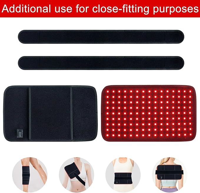 Red Light Therapy for Face and Body, 2-in-1 Near Infrared Light Therapy Lamp and Wearable Wrap Pad, 10Hz Pulse 660nm 850nm Device for Worker Body Back Pain Relieft, Gift for Parents Women Men