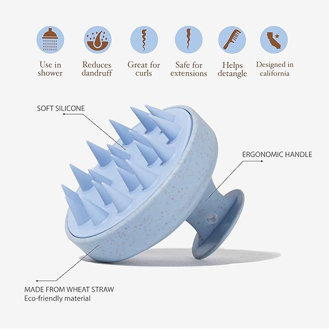 Scalp Massager Hair Shampoo Brush Shower Scalp Scrubber l Hair Scalp Scrubber Head Massager for Stress Relax Hair Growth (Blue)