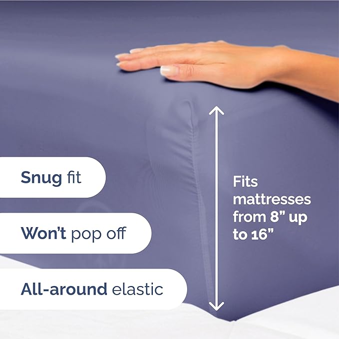 Twilight Purple Oeko-Tex Sheets - Full Size 4 Piece Set - Extra Soft, Breathable & Cooling Hotel Luxury Bed Sheets - Deep Pockets, Easy-Fit & Wrinkle-Free