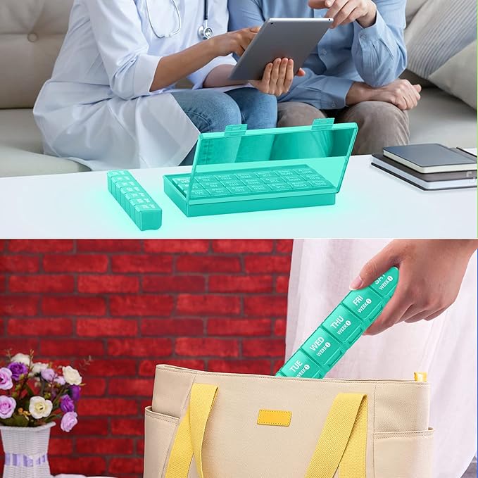 TookMag Monthly Pill Organizer 28 Day Pill Box, Travel Medicine Pill Organizer, Large 4 Weeks 1 Month Pill Cases with Dust-Proof Container for Pills/Vitamin/Fish Oil/Supplements