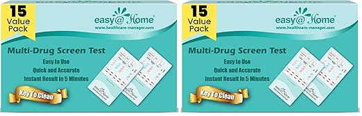 Easy@Home 5 Panel Instant Drug Test Kits - Testing Marijuana (THC), COC, OPI 2000, AMP, MET/mAMP- Urine Dip Drug Testing -#EDOAP-254-30 Pack FSA or HSA Eligible