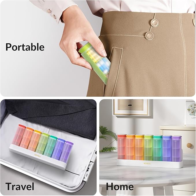 Weekly Pill Organizer 3X a Day, Detachable Pill Box 7 Day, Large 3 Times Daily Pill Case, Travel Pill Container Holder, Week Medication Dispenser Pillbox for Vitamin Supplement Medicine, White