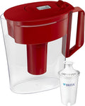 Brita Small 5 Cup Water Filter Pitcher with 1 Standard Filter, BPA Free - SOHO, Red