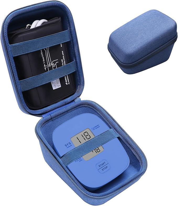 LTGEM Blood Pressure Monitor Case Compatible with OMRON Bronze BP5100 / BP5000 / 5 Series BP742N / BP7200 Blood Pressure Monitor, Blue(Case Only)