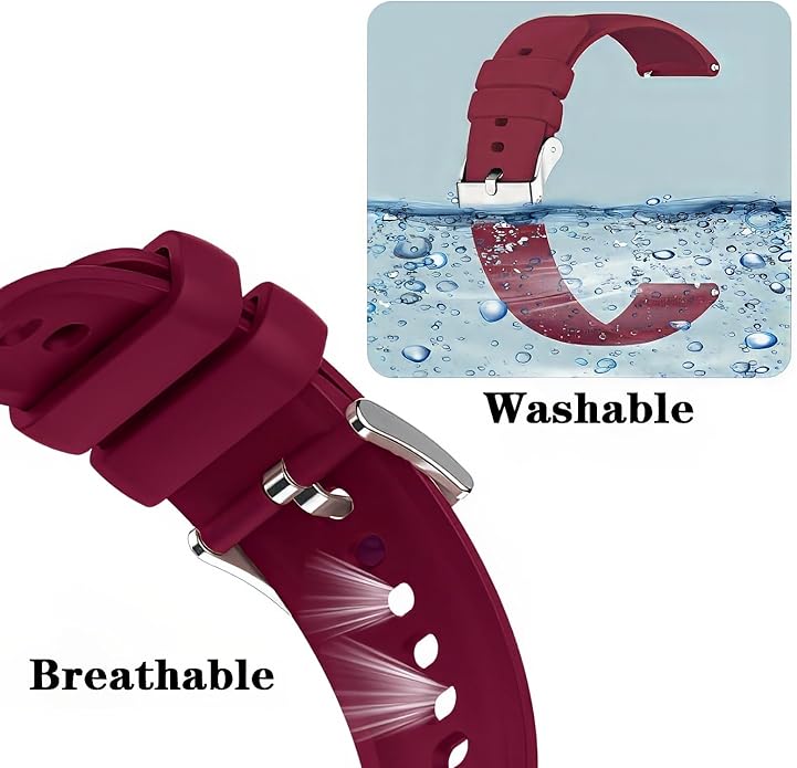 Harikiri 22mm Silicone Bands Compatible with Popglory/Fitpolo/FITVII/Gydom/Woneligo/ENOMIR/TOOBUR/Veryfit/Poounur/RUIMEN,Quick Release Watch Strap for Men Women