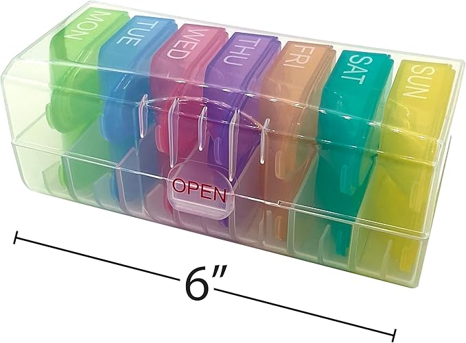 e-Pill 2 Times a Day x 7 Day Weekly Pill Organizer, Vitamin, and Medicine Pillbox (2x7)