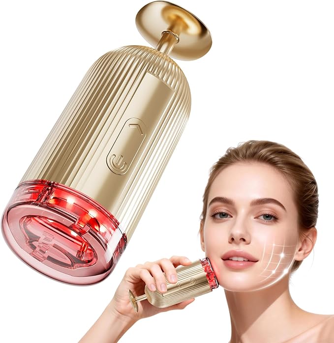 New Facial Massager Tool, Microcurrent Facial Device with Suction Shot, 4 Color Red Light Therapy, Face Massager Tool for Skin Care, Double Chin, Wrinkle Reduction and Firming, Portable Face Device