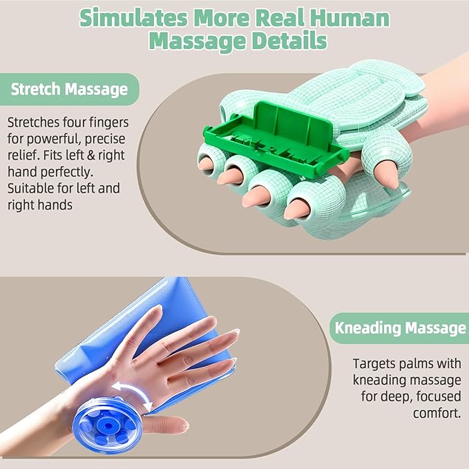 Hand Massager with Heat and Compression, Hand Massage for Arthritis and Carpal Tunnel Relief, 6 Levels Pressure Therapy with Wrist Massage Finger Stretching Palm Kneading, Gifts for Women Men
