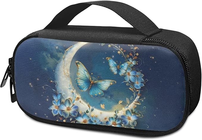 Blue Butterfly Moon Insulin Cooler Travel Case for Insulin Pen Sturdy Medical Cooler Bag Insulin Storage Bag for Diabetes and Other Diabetic Supplies for The Daily Life and Trip