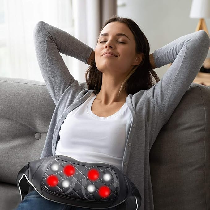 Shiatsu Neck Massager for Pain Relief Deep Tissue with Heat, 3D Kneading Massage Pillow Back Shoulder Massagerfor Body Muscle, Plug-in Use for Home Office Car, Gifts for Mom Dad Him Her